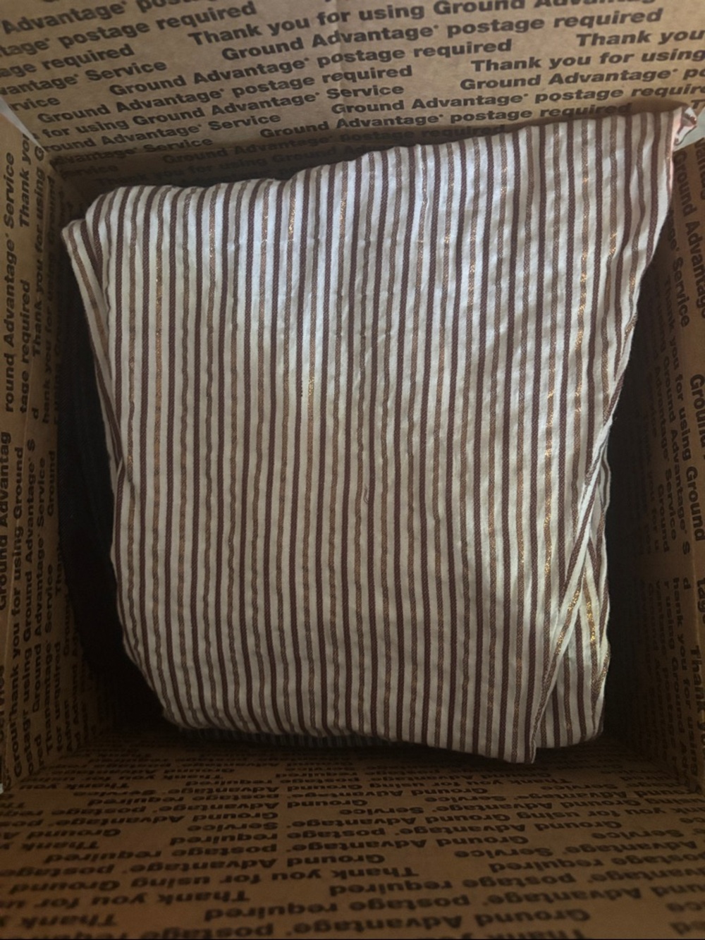 Striped Brown and White Cotton Shirt